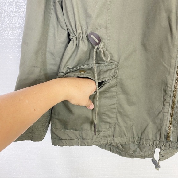 American Rag Utility Jacket Coat Green Zip Up Hooded Insulated Faux Fur Hood XL - Picture 5 of 11